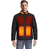 SAVIOR HEAT Heated Jacket for Men with 7.4 V Battery Pack, 5-Zone Carbon Fiber Heating with Soft Cotton Winter Heated Coat