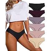 SHARICCA Women Seamless Cheeky Bikini No Show Panties Ladies Invisible Breathable Briefs Soft Stretch Underwear Multi Pack