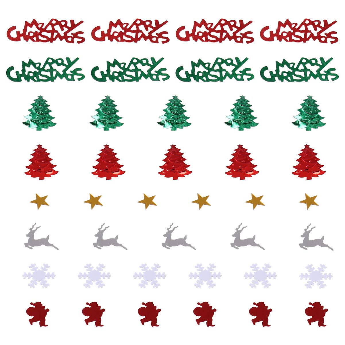 ABOOFAN 2 Packages Merry Christmas Confetti Xmas Element Cutout Confetti Holiday Table Seasonal Glitter Sprinkle for Home Shop Decor Style 2