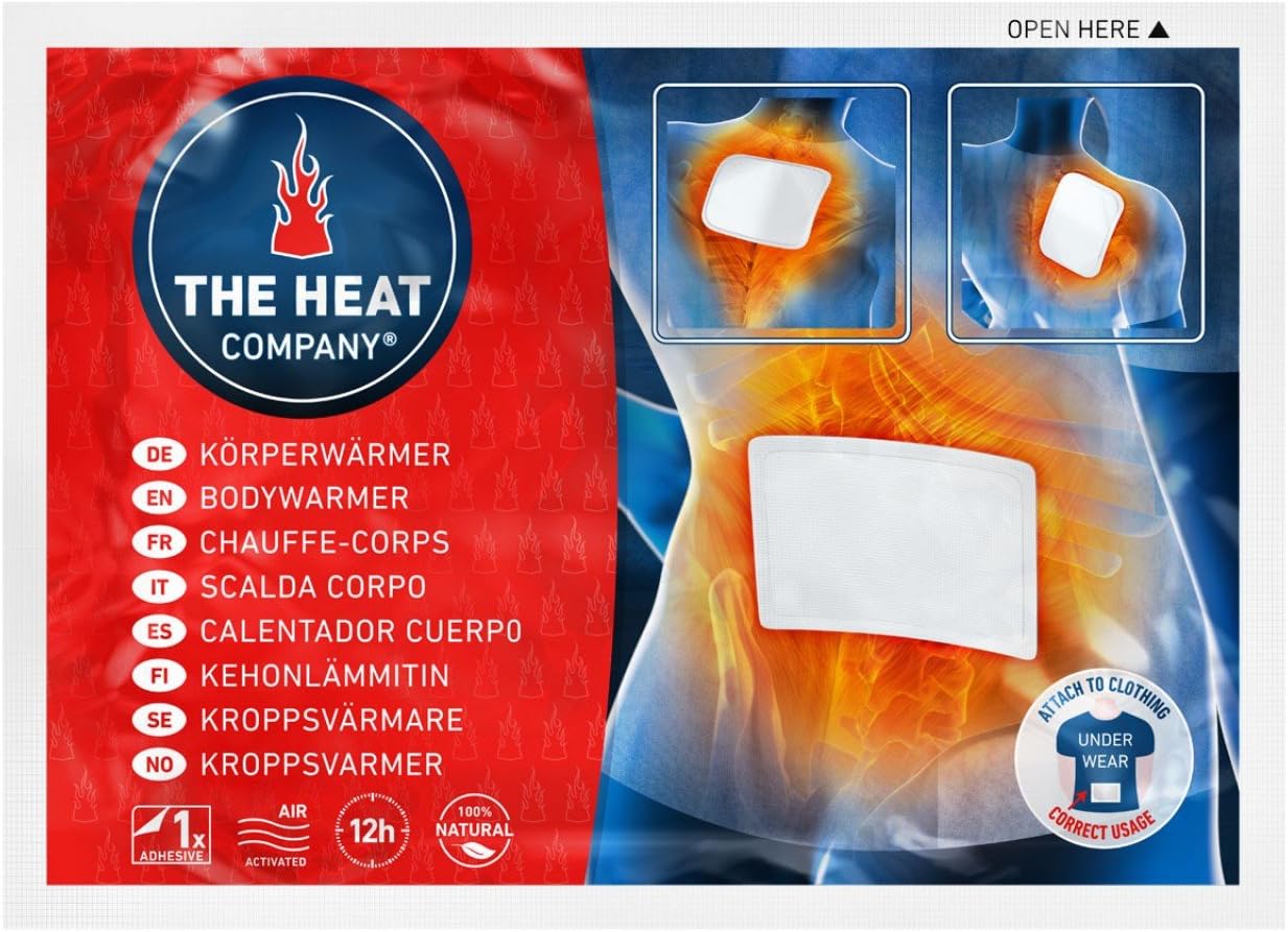 THE HEAT COMPANY Bodywarmer, 10 Pieces, EXTRA WARM, Adhesive, Warmer for Back and Neck, 12 Hours Pleasant Warmth