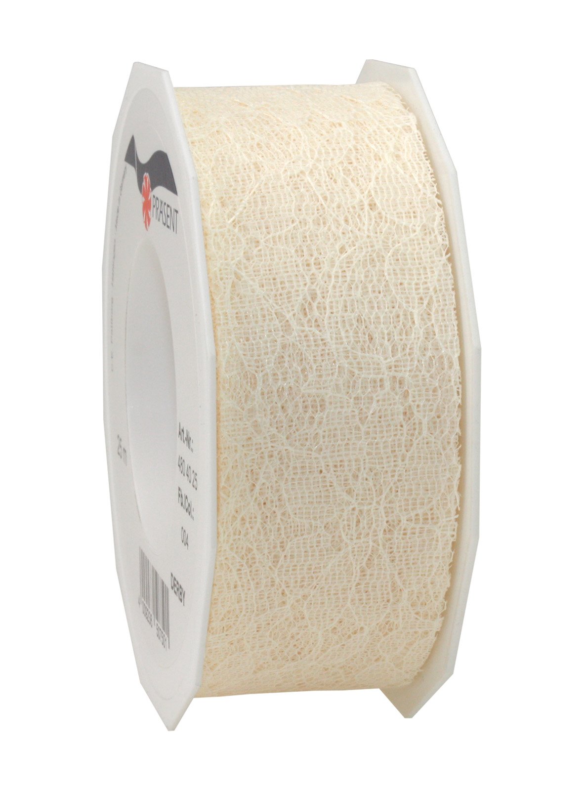 C.E. Pattberg DERBY Decorative Ribbon in Cream, 27 yards of Lace Ribbon for Gift Wrapping, 1.6 inches width, Accessories for Decoration & Handicrafts, Decoration Tape for Wrapping Presents