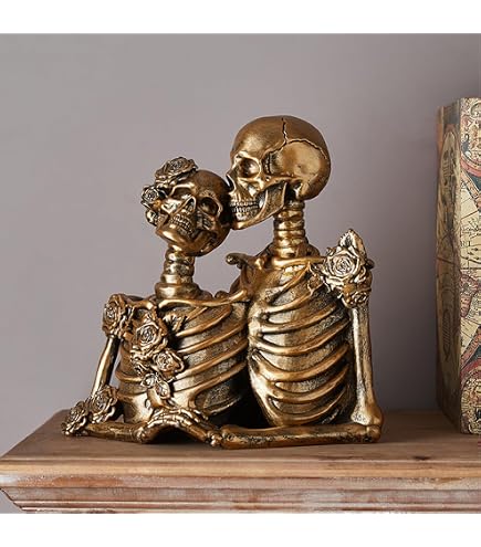 Amazon.com: Kakeii Skull Statues Set Resin Skeleton Shelf Sitters