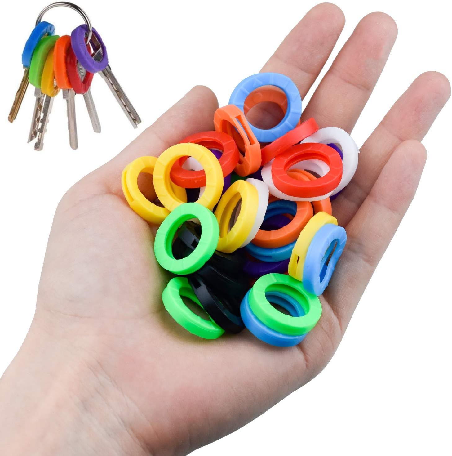 Wandefol 32pcs Key Caps Covers Tags, Assorted Colours Plastic Key ...