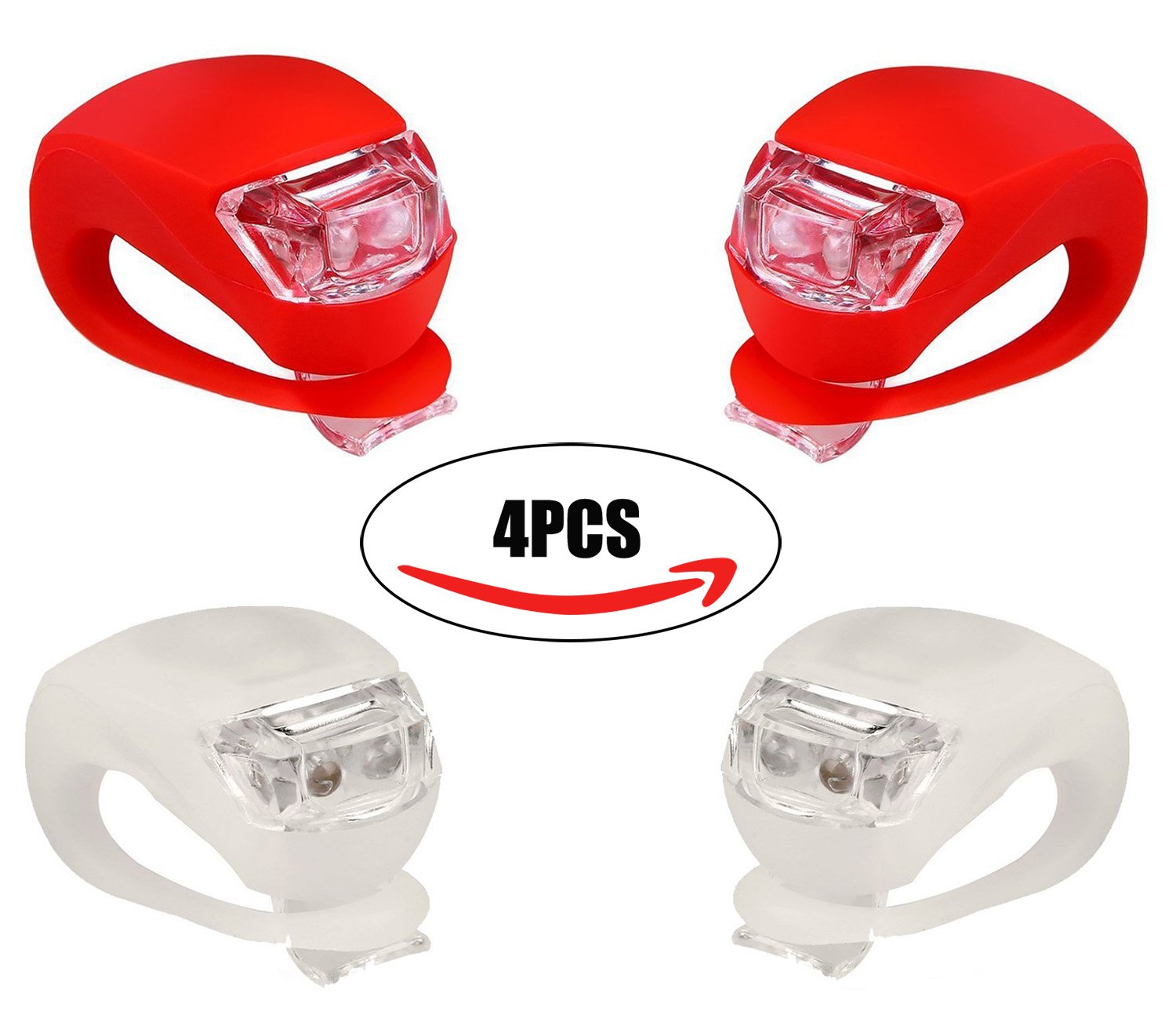 Malker Bicycle Light Front and Rear Silicone LED Bike Light Set Bike