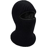 Blulu Ski Mask for Men Knitted Full Winter Face Mask 1 Hole Balaclava Ski Hat for Cold Weather Men Women