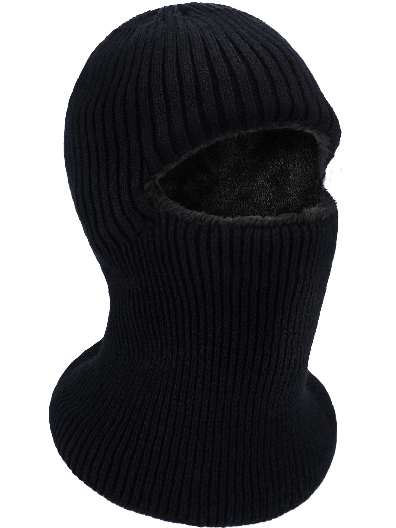 Photo 1 of Blulu Ski Mask for Men Knitted Full Winter Face Mask 1 Hole Balaclava Ski Hat for Cold Weather Men Women(Large,Black)