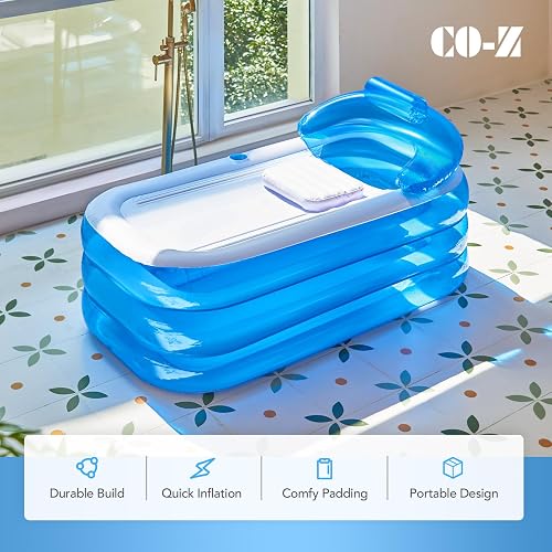 CO-Z Inflatable Bathtub With Electric Pump - Portable Spa Tub For Adults With Cover