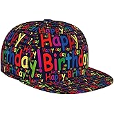 Happy Birthday Snapback Hat for Men and Women, Flat-Brimmed Hat, Adjustable Hip Hop Baseball Cap for Birthday Party