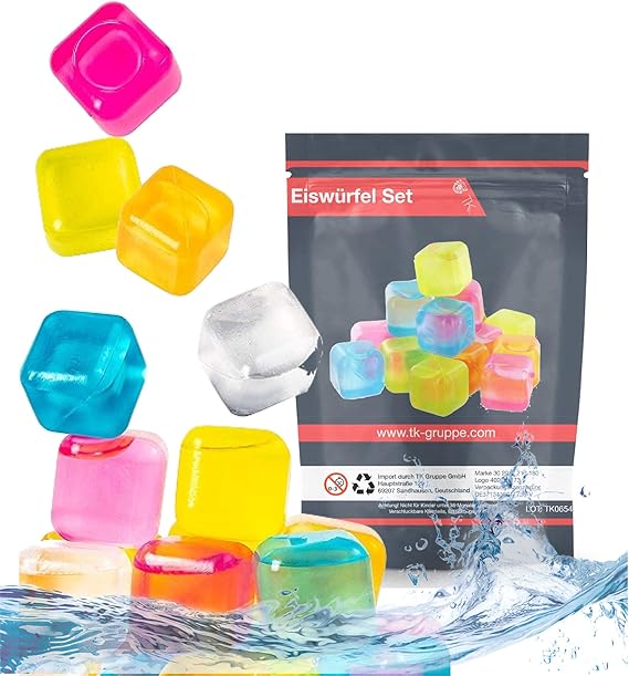 TK Gruppe Timo Klingler 54x wiederverwendbar & Bunte Eiswürfel aus BPA freien Kunststoff TK Gruppe Timo Klingler 54x wiederverwendbar & Bunte Eiswürfel aus BPA freien Kunststoff