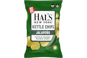 Hal's New York Kettle Cooked Gluten Free Jalapeno Flavored Potato Chip Crisps, 2 Oz (Pack of 24)