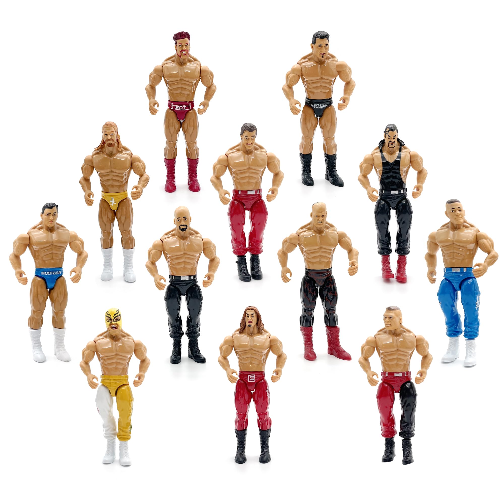 Wrestling Toys, Set of 12 Boxing Action Figures and