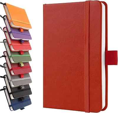 Lefute A6 Notebooks Pocket Notebook Hardback Red 200 Pages 80gsm PU Leather