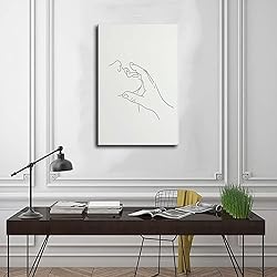 GO EHG Woman Face And Hand Print Romantic Line Art