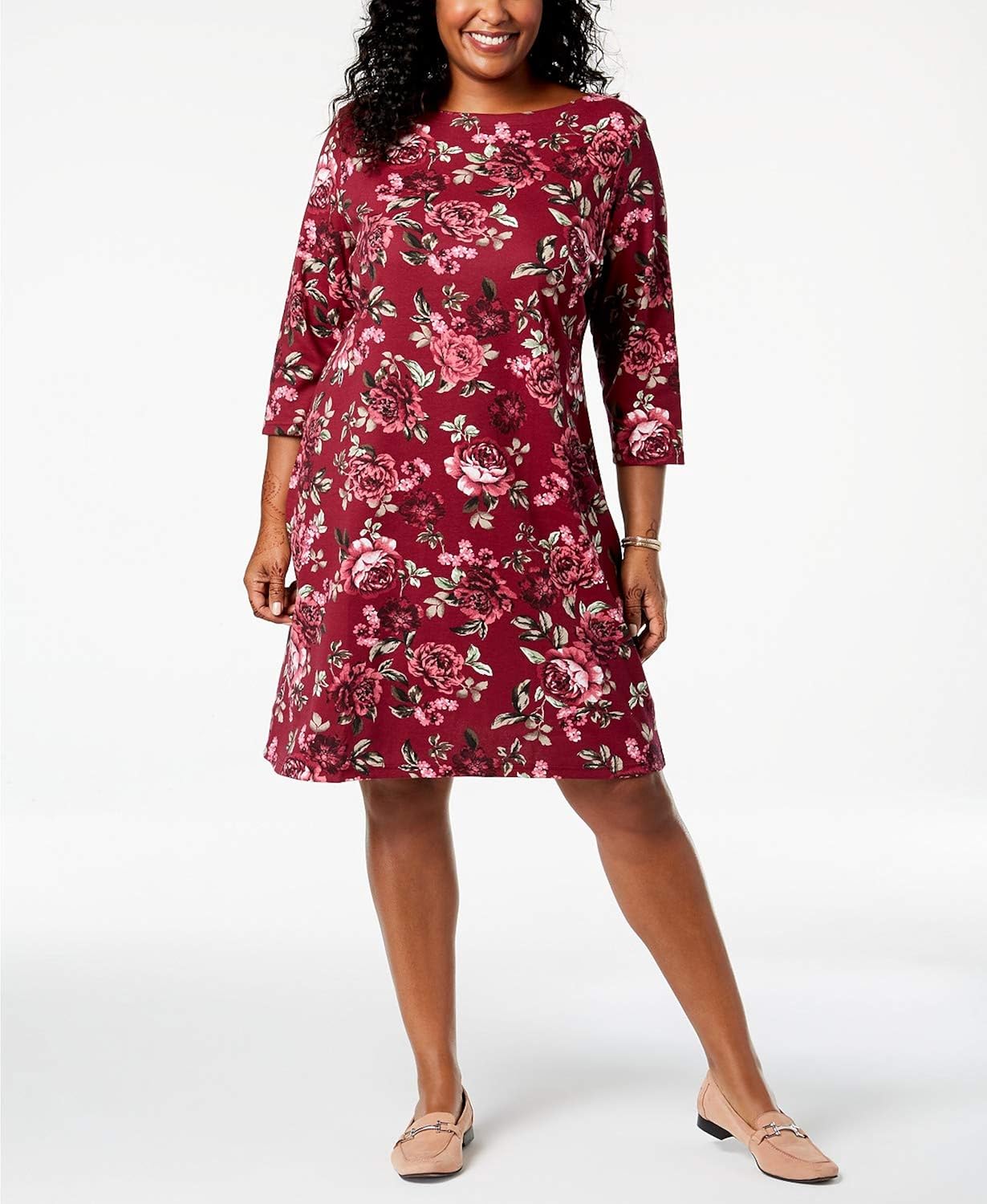 plus size boat neck dress