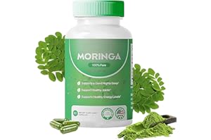 SOULRAZY Moringa Capsules,Pure Moringa Powder Capsules - 800mg of Nutrient-Rich Moringa- Promotes Energy, Gut Well-Being (1PCS)