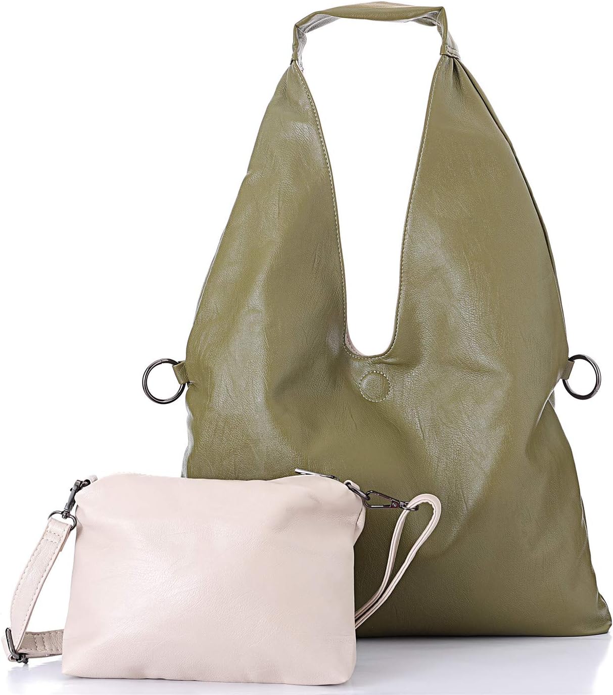 Tote Crossbody Bags for Women, CHIVENIDO Hobo Crossbody Purses for Women Reversible Shoulder Bags Slouch Hobo Bags 2PCS Set