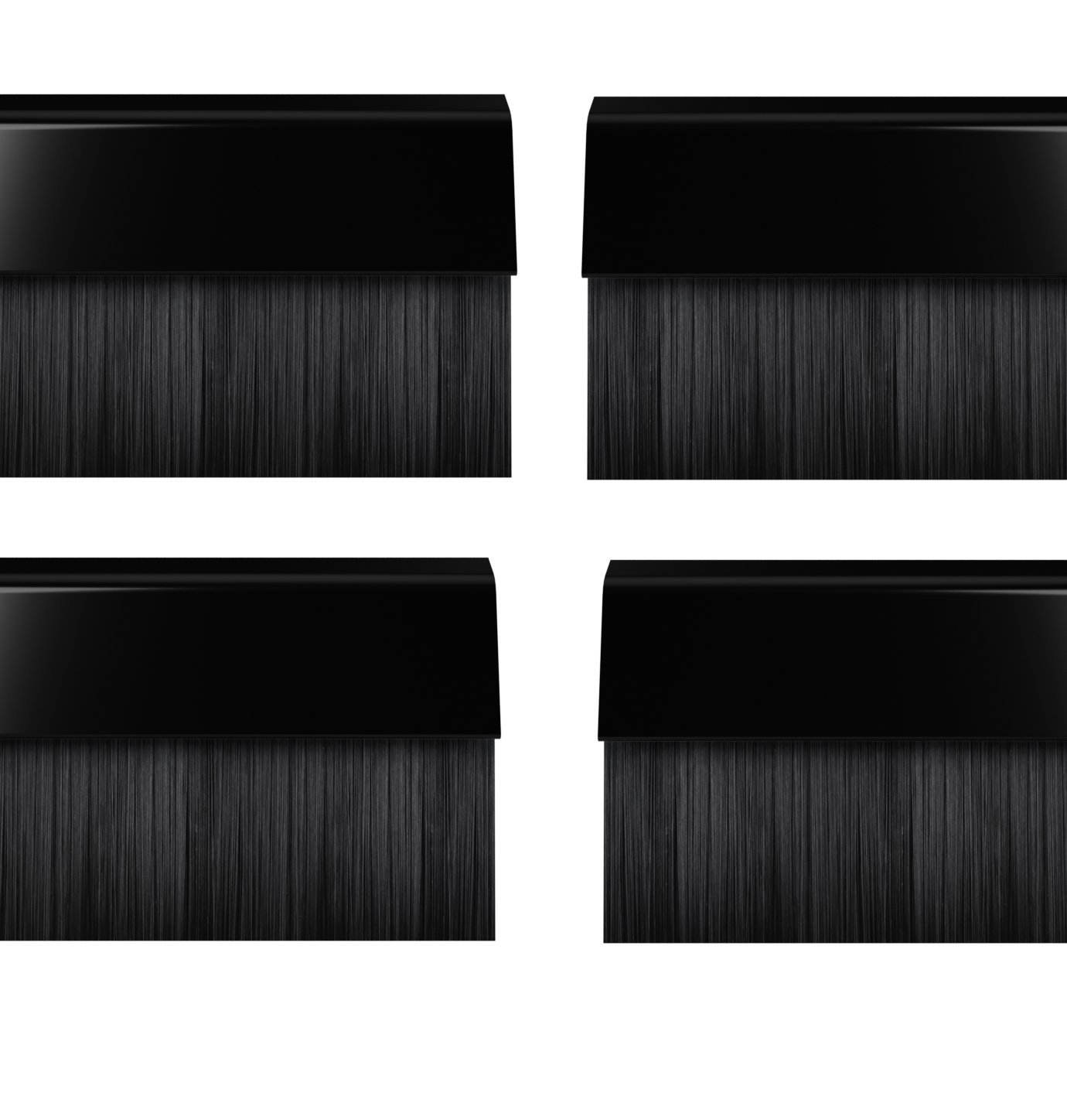 STORMGUARD 02AM0020914BL BDS Cover Clip Bottom of The Door Brush Draught Seal, Black, 914 mm, Set of 4 Piece