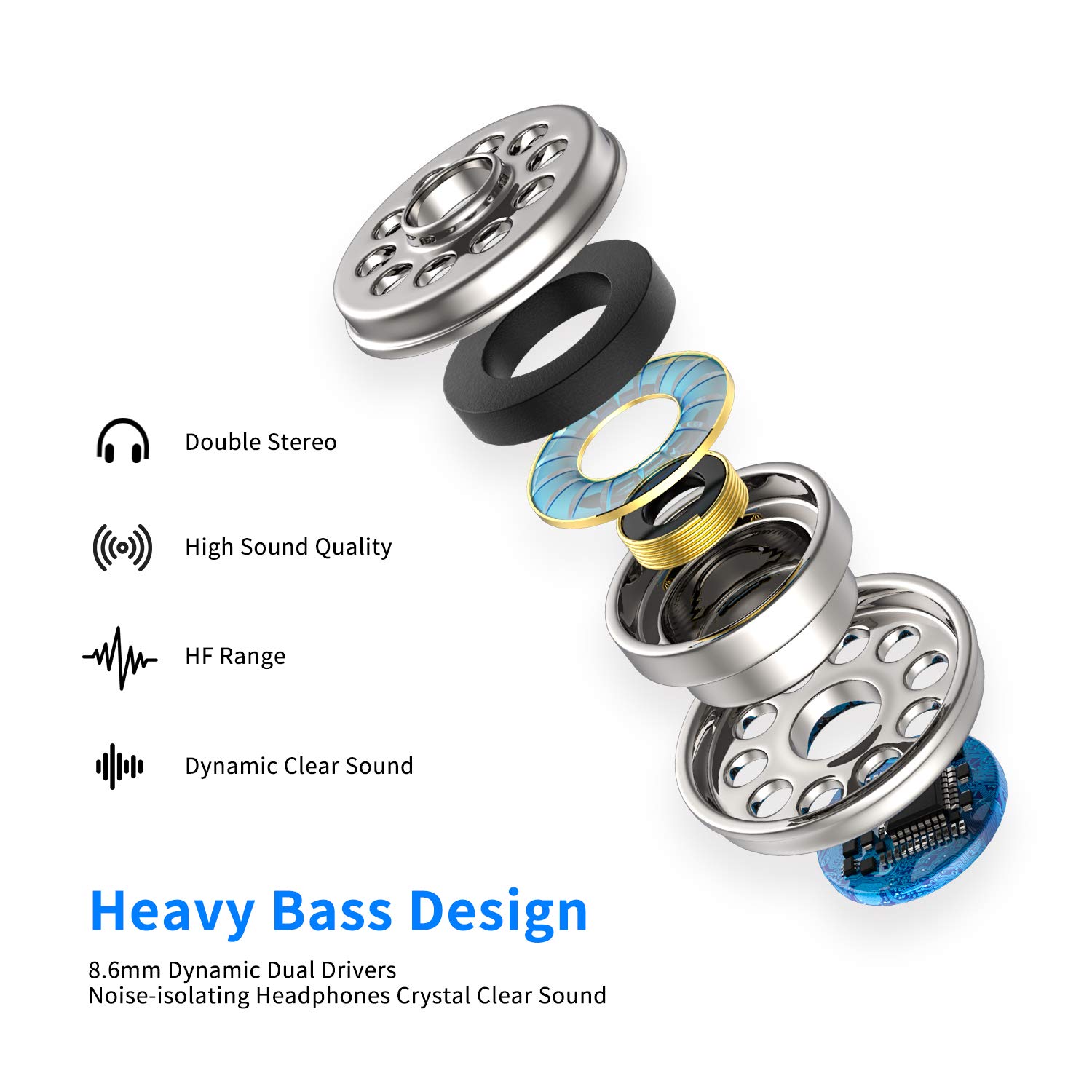 Accessori per cuffie cuffie in-ear audio ad alta risoluzione e DAC chipset  auricolari con microfono per Huawei P20/Pro/Lite/Mate 10/Pro OnePlus 6/5/5T  Google pixel 2/2 x L moto Z Xiaomi Mi 8/mix 2/MIX2S