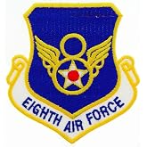 8th United States Air Force USAF Shield Embroidered Patch, with Iron-On Adhesive