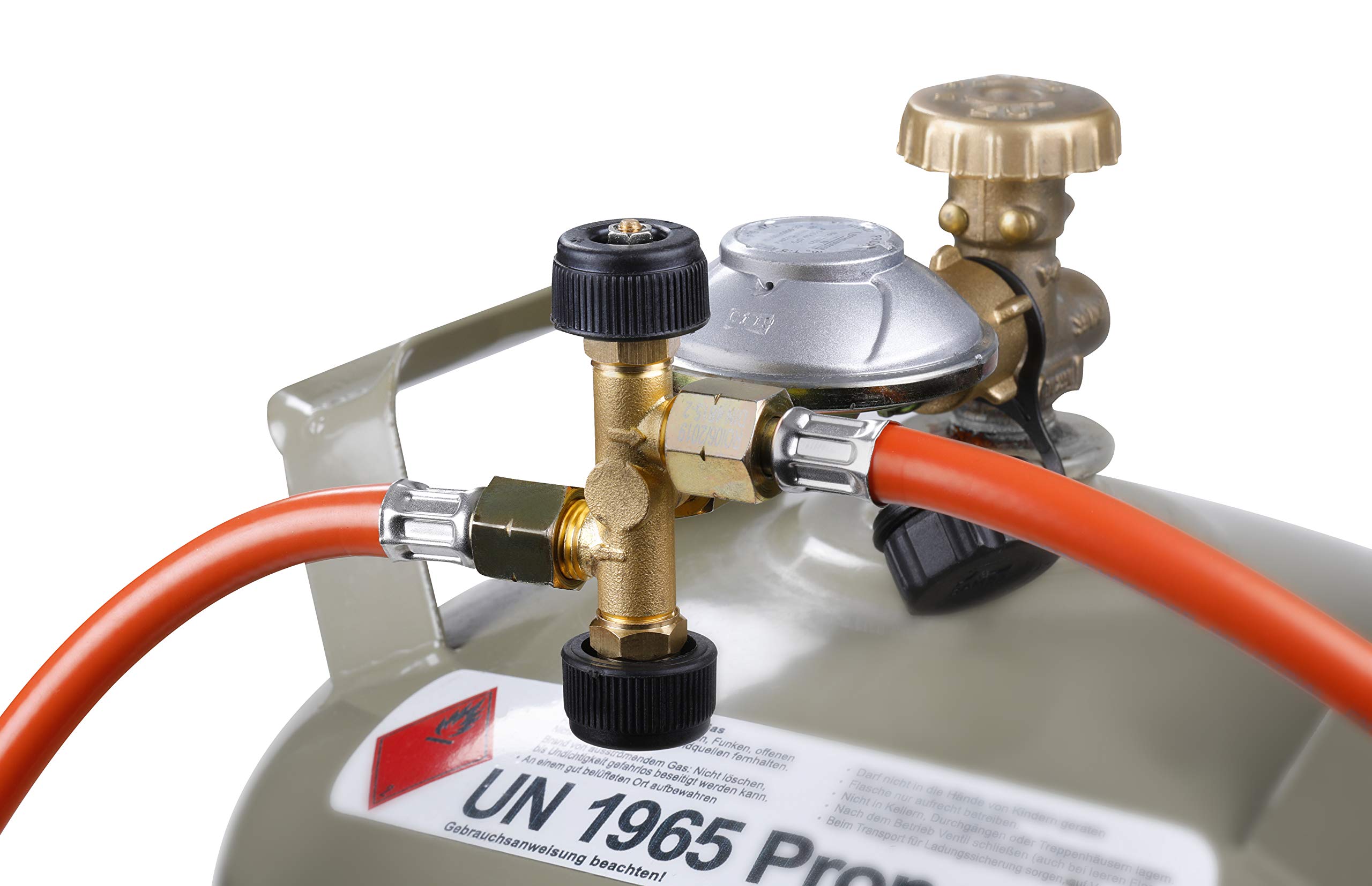 ROTHENBERGER Industrial Doppel-Abzweig Ventil Propan/Butan ; Gasregler; Konstantregler; Regler; Betrieb von 2 Geräten mit nur einem Propan-Konstant-Regler ; 1500003364 4