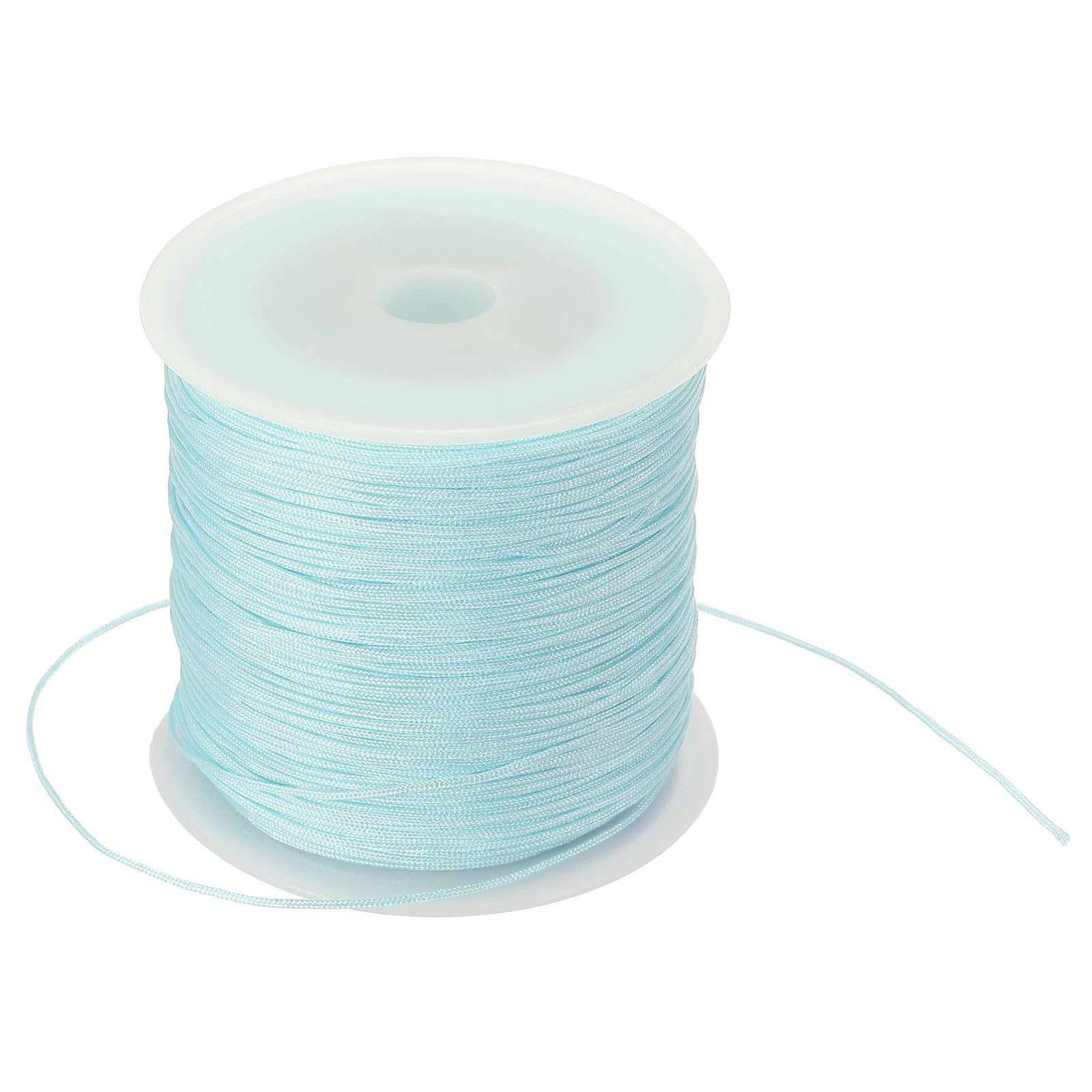 PATIKIL 0.8mm x 109 Yard Nylon Satin Cord, Nylon Beading String Knotting Cord Chain Braided Rope for Bracelets Jewelry Trim Chinese Knot, Sky Blue