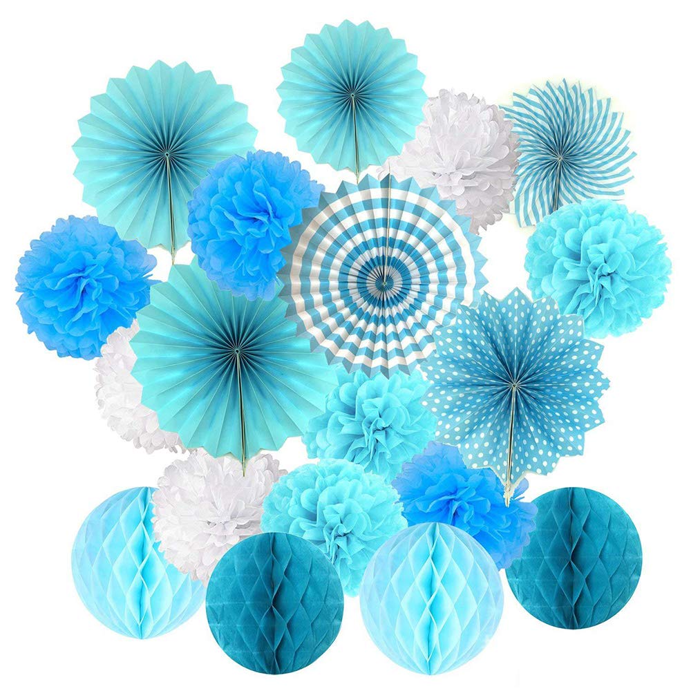 15PCS Fiori Di Carta Pom Pon Decorativi - Palline Carta Velina 20/25/30cm Per Compleanni, Matrimoni E Feste - Foto 4