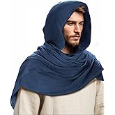 Ultrafun Medieval Renaissance Shawl Scarf Cape Men Women Multifunctional Hooded Cowl Halloween Cosplay Costume Accessories