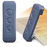 Glocusent USB Rechargeable Book Light, Portable Clip-on LED Reading Light, Reading Lights for Books in Bed with 3 Amber Colors & 5 Brightness Dimmable, Compact & Long Lasting, Perfect for Book Lovers