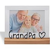 GEGUTON Grandpa Photo Frame 4" x 6" – Wood, Horizontal Display, Vintage Style – Thoughtful Granparent's Day Gift, Family Moments, Home Decor