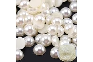 MKLKSDH 10000PCS 4mm Nail Art Flatback Half Round Tiny Pearls Ivory Flatback Pearls for Nails Face Body Make Up Crafts Small Half Pearl Rhinestones for Home DIY Shoes Salon Use