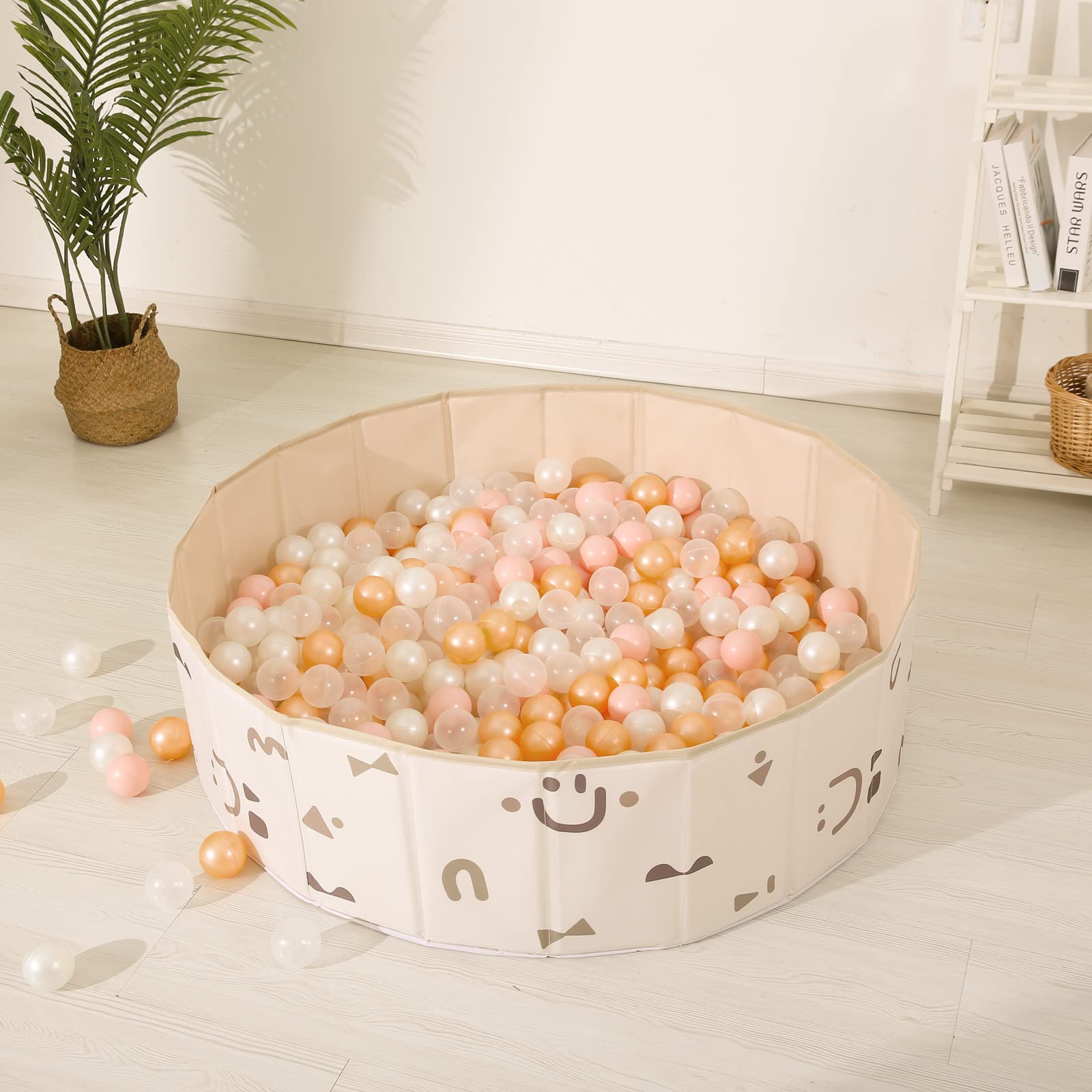 TRENDPLAY Plastic Balls for Ball Pits 2.2 Inch, Pack of 50 100 200 500 Hollow Balls, Perfect for Toddler Baby Pools,Party,Festival Decoration