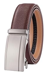 guvoosm Ratchet Belts for Men Leather Dress Suit
