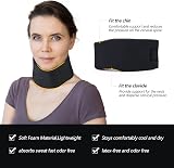 RESTCLOUD Soft Foam Neck Brace Adjustable Cervical Collar L Black 2.5" Depth view 3
