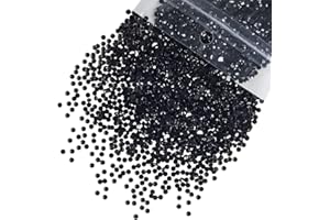 qiipii 5300PCS 3mm Small Solid Black Resin Rhinestones for Crafting SS10 Pure Black Flat Back Jelly Resin Stones Bulk Non-Hotfix Diamonds Gems for Nails Face Eyes Makeup Tumblers Bottles DIY Crafts