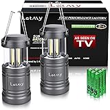 LETMY LED Camping Lantern with Magnetic Base, Super Bright, Long Lasting Run-time, IPX67 Water Resistant, Battery Powered Out