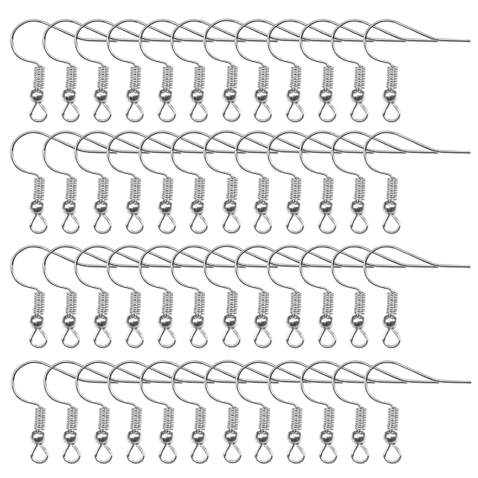 TOAOB 100pcs Silver Earring Hooks Stainless Steel French Ear Wires Fish Hooks for Jewellery Making DIY Earring Jewelry Findings