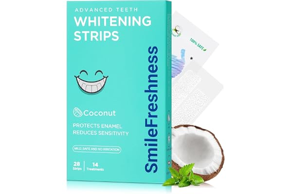 SmileFreshness Teeth Whitening Strips, 14-Day Treatments Clinically Proven for Visible & Affordable Teeth Whitening, Enamel C