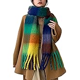 Wander Agio Winter Women Warm Scarf Long Shawl Large Scarves Cold Weather Thick Blanket Scarfs Colorful Plaid