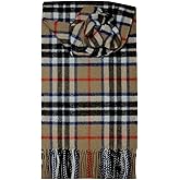 Brushed Wool Plaid Scarf Made in Scotland (Thompson Camel)