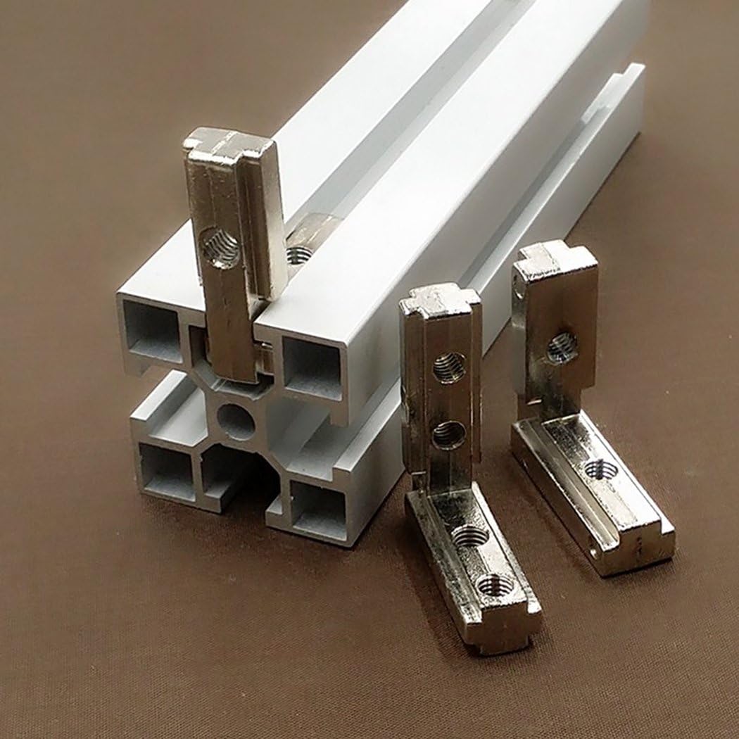 T Slot L-Shape Corner Connector with Screws L Joint Bracket for 40 Series European Standard Aluminum Profile-Nickel-Plated Zinc Alloy 10PCS - Image 4