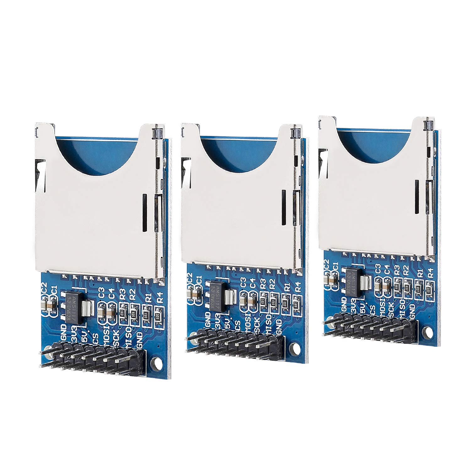 SunFounder 3 x SD Card Slot Module Socket Reader Compatible with Arduino UNO R3 Mega 2560 Nano
