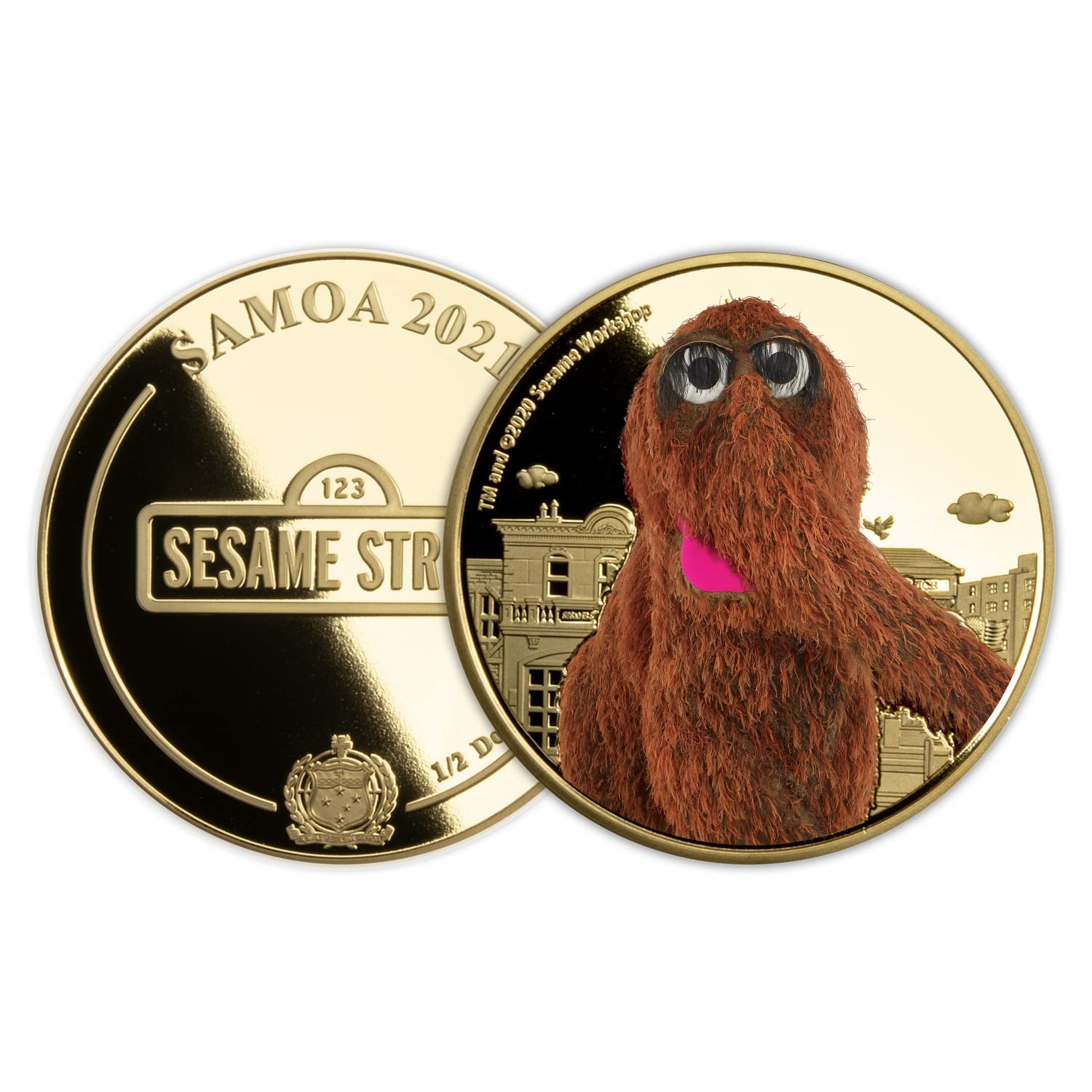 Official Sesame Street Gifts Limited Edition Collectable Gold Coin Snuffleupagus