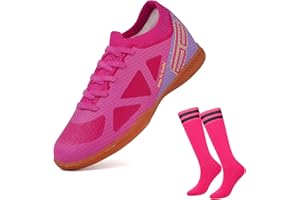 brooman Kids Futsal Indoor Soccer Shoes Boys Girls Soccer Sneakers with Soccer Socks
