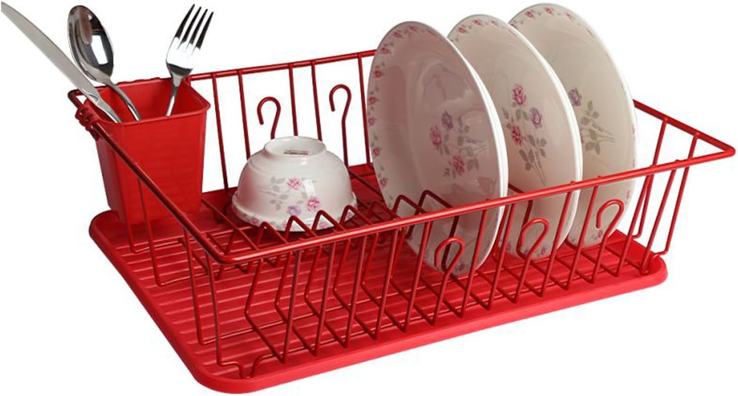 red dish rack amazon