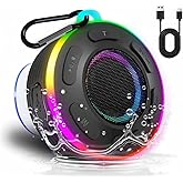 Portable Bluetooth Shower Speaker with Led Light,Waterproof Speaker Loud Sound Built-in Mic Hands,Free Suction Cup&Hook,small Shower speakers for outdoor,Beach,Camping,Kitchen,Kayak,Gifts for unisex