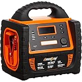 Amcelooy 2400A Car Battery Jump Starter and Portable Power Station – Starts 8.0L Gas & 8.0L Diesel – 6-in-1 Jump Starter with Air Compressor 100 PSI Tire Inflator – 400 Watt Inverter AC/DC/USB Outlets