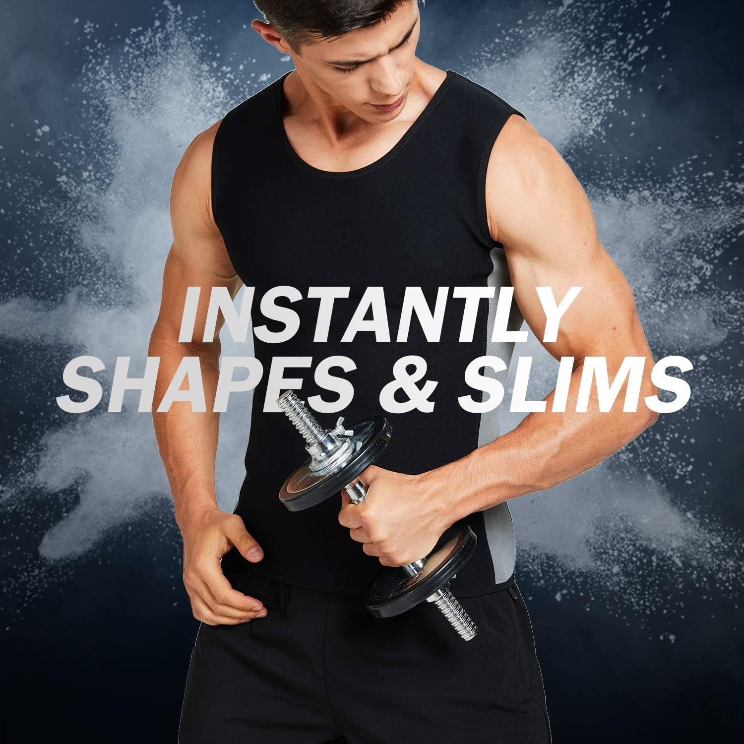 Roseate Men's Body Shaper Hot Sweat Workout Tank Top Slimming Sauna Vest Neoprene Compression Thermal Shirt: Clothing