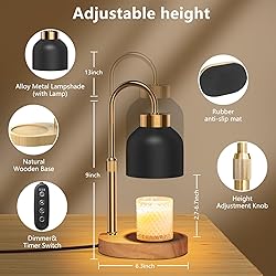 Candle Warmer Lamp with Timer and Dimmer, Height