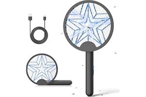 YISSVIC Fly Swatter Electric Bug Zapper Racket 4000 Volt Rechargeable Fly Zapper Indoor Outdoor (Black)