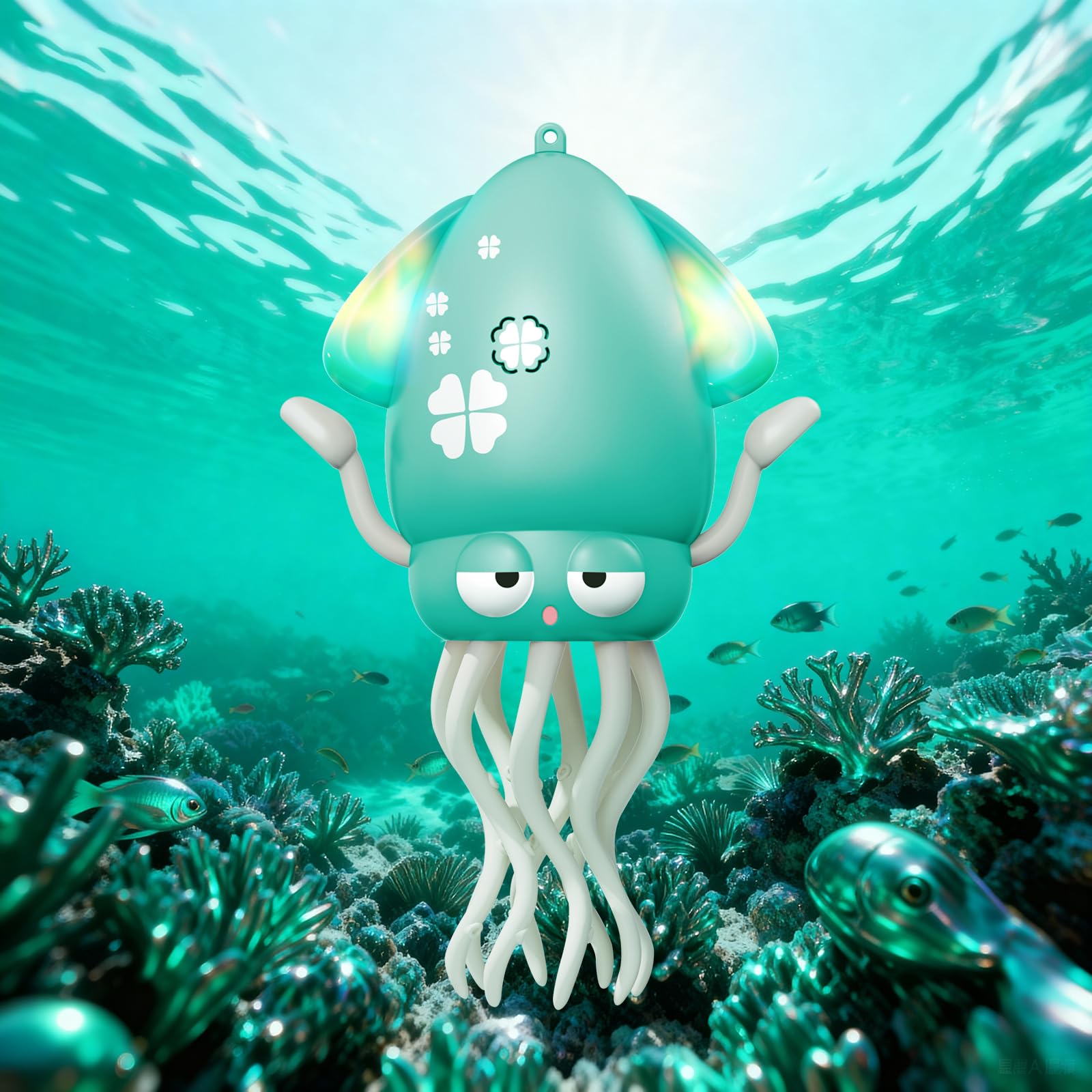 KJIXYUNG Dancing & Crawling Octopus Toy with LED Lights and Music - Automatic Swinging Musical Interactive Toy，Fun Birthday Gift (Cyan)